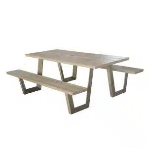 Vita Massa rechthoekige picknicktafel taupe