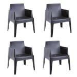 Box Tuinstoel Black 4 stuks Garden Impressions - Garden impressions