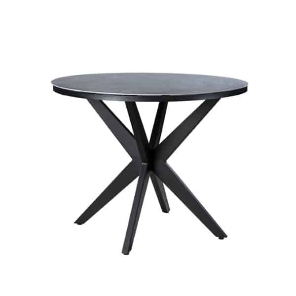 Calma dining table dia. 120 cm aluminium black/slate Yoi - Yoi