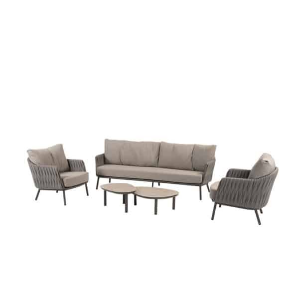 Cannes loungeset met Monroe coffeetafels terre 65 x 32 cm & 80 x 27 cm Taste - Taste