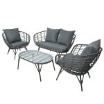 Evora loungeset wicker grijs Decoris - Decoris