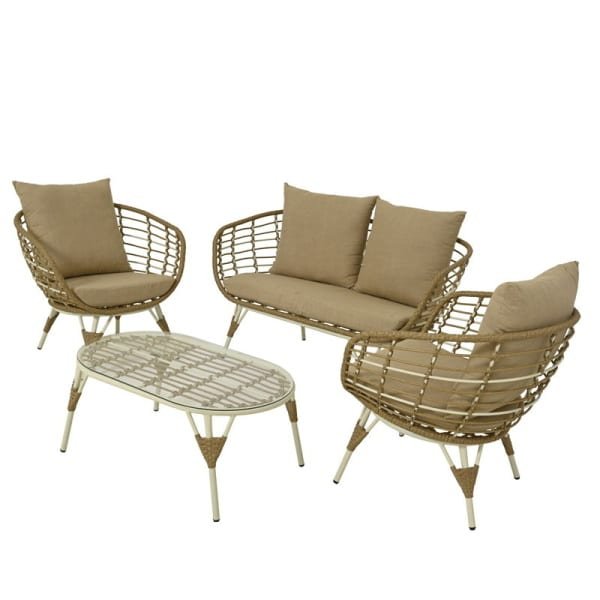 Evora loungeset wicker naturel Decoris - Decoris