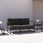 Kave Home 2-zits Tuinbank 'Comova' 150cm, kleur Donkergrijs