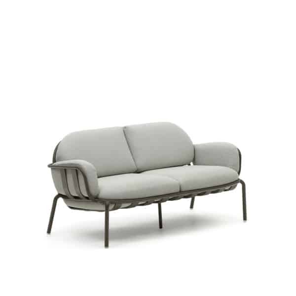 Kave Home 2-zits Tuinbank 'Joncols' 164cm, kleur Grijs/Groen