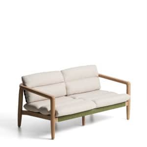 Kave Home 2-zits Tuinbank Menfi Acaciahout en touw, 136cm - Donkergroen