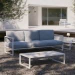 Kave Home 3-zits Tuinbank 'Comova' 225cm, kleur Blauw