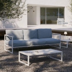 Kave Home 3-zits Tuinbank 'Comova' 225cm, kleur Blauw