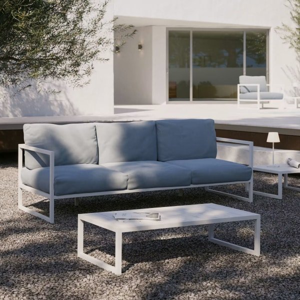 Kave Home 3-zits Tuinbank 'Comova' 225cm, kleur Blauw