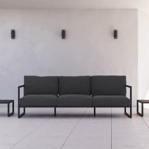 Kave Home 3-zits Tuinbank 'Comova' 225cm, kleur Donkergrijs