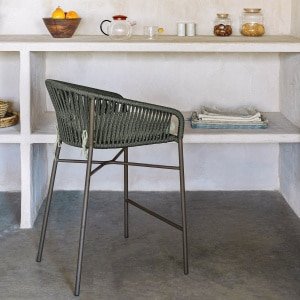 Kave Home Barkruk 'Yanet' kleur Donkergroen (zithoogte 65cm)