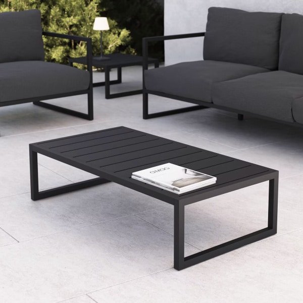 Kave Home Outdoor Salontafel 'Comova' 114 x 60cm, kleur Donkergrijs