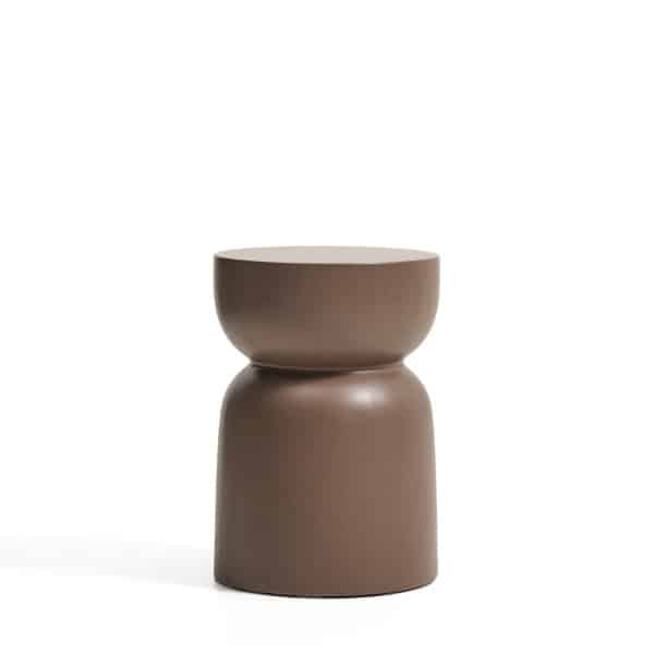 Kave Home Ronde Bijzettafel Garbet Cement, 32cm - Bruin