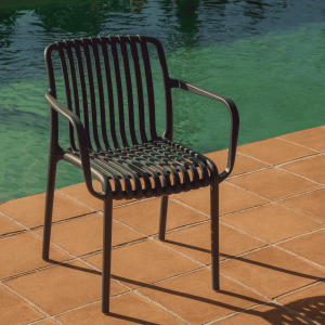 Kave Home Tuinstoel 'Isabellini' Gerecyclede kunststof, kleur Donkergrijs