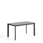 Kave Home Tuintafel Anafi Gesinterde steen, 140 x 80cm - Donkergrijs