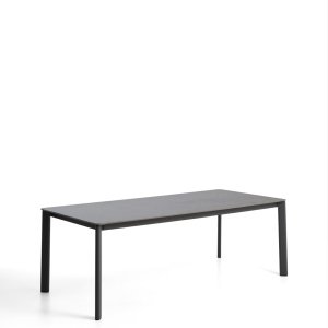 Kave Home Tuintafel Anafi Gesinterde steen, 220 x 100cm - Donkergrijs