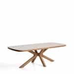 Kave Home Tuintafel Mirtia Gesinterde steen en houtlook, 240 x 110cm - Beige