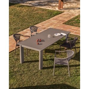 Kave Home Uitschuifbare Tuintafel Livorno 233/350 x 100cm - Taupe