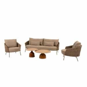 Molina loungeset met June coffeetafels caramel dia. 60 & dia. 80 cm 4SO - 4so