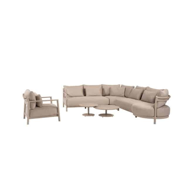 Mykonos loungeset met Boaz coffeetafels latte dia. 60 & dia. 80 cm 4SO - 4so