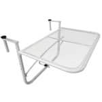 Outsunny Balkon hangtafel, praktisch en ruimtebesparend, hoogte verstelbaar, rechthoekig ontwerp, weerbestendig, 60 x 40 x 60-90 cm, grijs | Aosom.nl