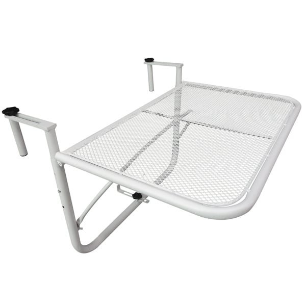 Outsunny Balkon hangtafel, praktisch en ruimtebesparend, hoogte verstelbaar, rechthoekig ontwerp, weerbestendig, 60 x 40 x 60-90 cm, grijs | Aosom.nl