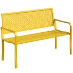 Outsunny Tuinbank 2-zits metaal weerbestendig outdoor zitbank met roestbestendige rugleuning, geometrisch tot 240 kg