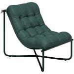 Outsunny Tuinstoel met kussen ademende sling-zitting stalen frame voor tuin terras 76 x 92 x 76 cm Donkergroen