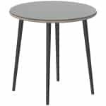 Outsunny ronde tuintafel, weerbestendig met stalen frame, PE-rattanrand, verstelbare voeten, 4 personen, tot 50 kg, 80 x 80 x 74 cm, grijs | Aosom.nl