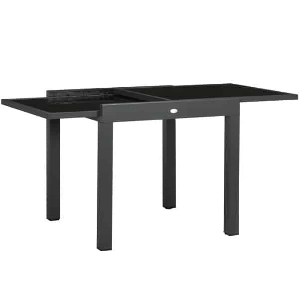 Outsunny uitklapbare buitentafel, weerbestendig, uitbreidbaar, ideaal voor tuinfeesten, 160 x 80 x 75 cm, zwart | Aosom.nl