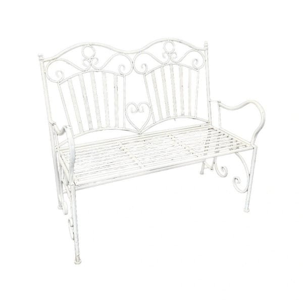 Romantische Tuinbank Ijzer Wit 110 cm Buitengewoon de Boet - Buitengewoon de boet