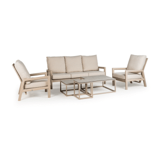 Sevilla loungeset champagne met Rio coffee tafels Tierra Outdoor - Tierra outdoor