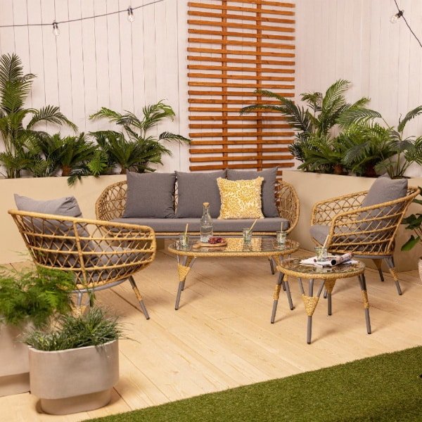 Sintra set wicker 186x80x82 cm naturel Decoris - Decoris