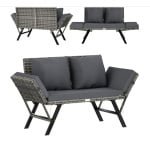 Solar tuinlamp wicker hoogte 50cm