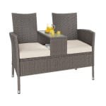 Solar tuinlamp wicker hoogte 50cm