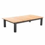 Midori coffee tafel 140x75cm aluminium dark grey teak Yoi - Yoi