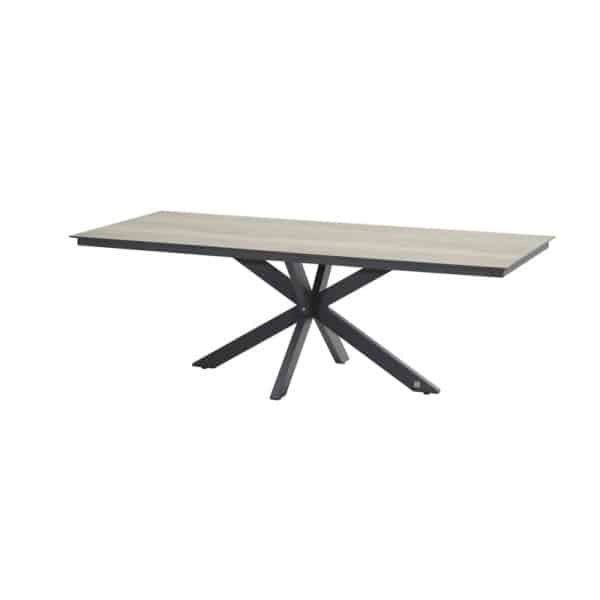 Minerva Tafelframe Antracite met HPL Teak Pattern Tafelblad 220 x 95 cm 4SO - 4so